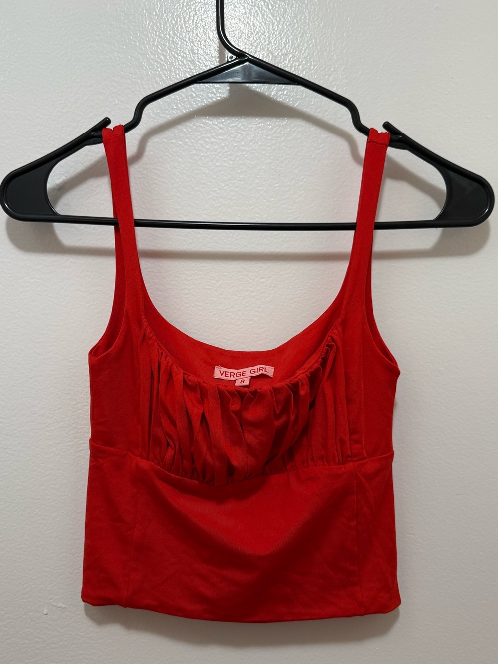 Verge Girl Red Ruched Cropped Tank